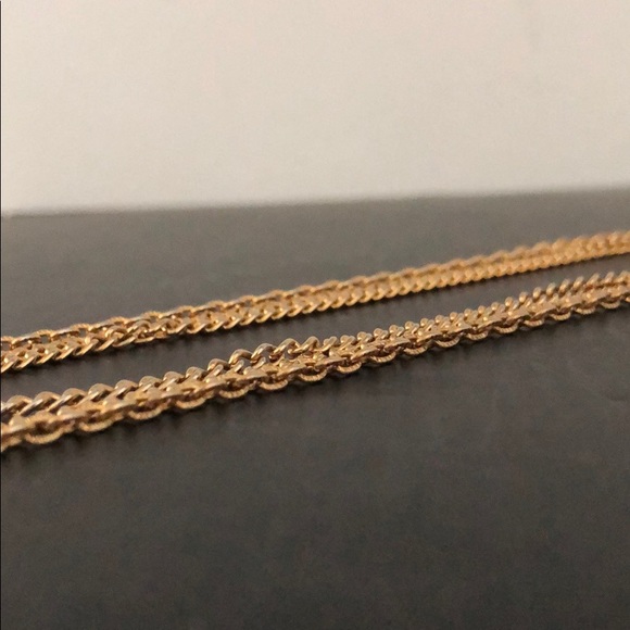 VINTAGE GOLD TONE THREE TIER CHAIN NECKLACE - Picture 8 of 11
